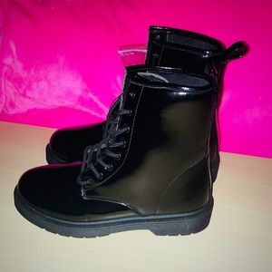 Black Patent Leather Boots